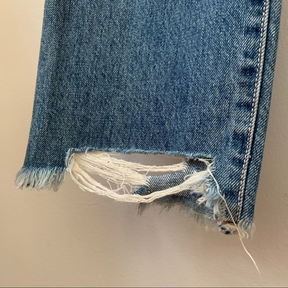 High Rise Vintage Straight Button Fly Ripped Jeans - Picture 11 of 14